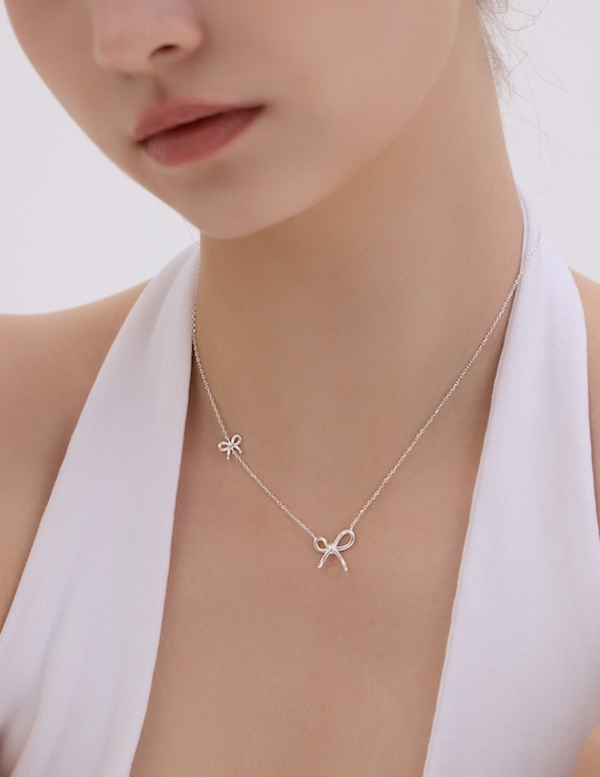 【925純銀】優雅舞動蝴蝶結項鍊