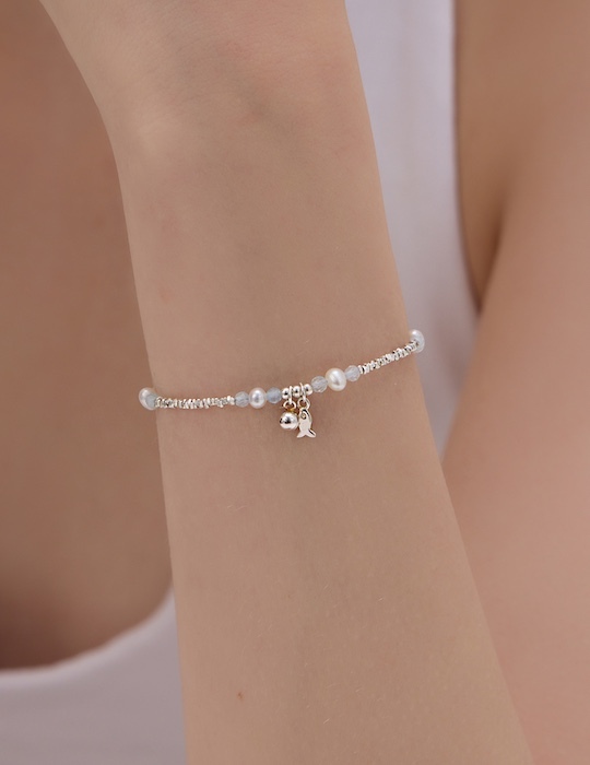 【925純銀】珍珠魚影手鍊