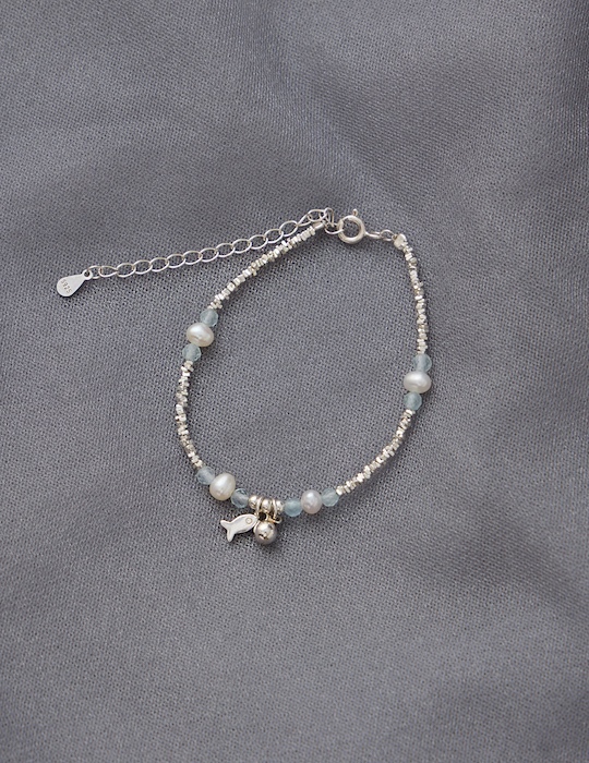 【925純銀】珍珠魚影手鍊