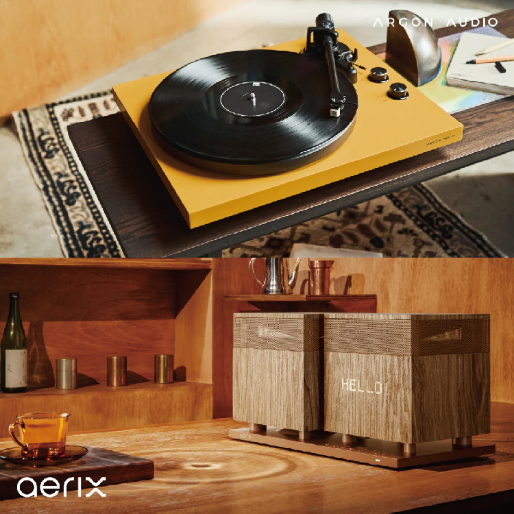 【 精選組合優惠｜Aerix Duet MK3 藍牙音響 + Argon TT2 黑膠唱盤 】