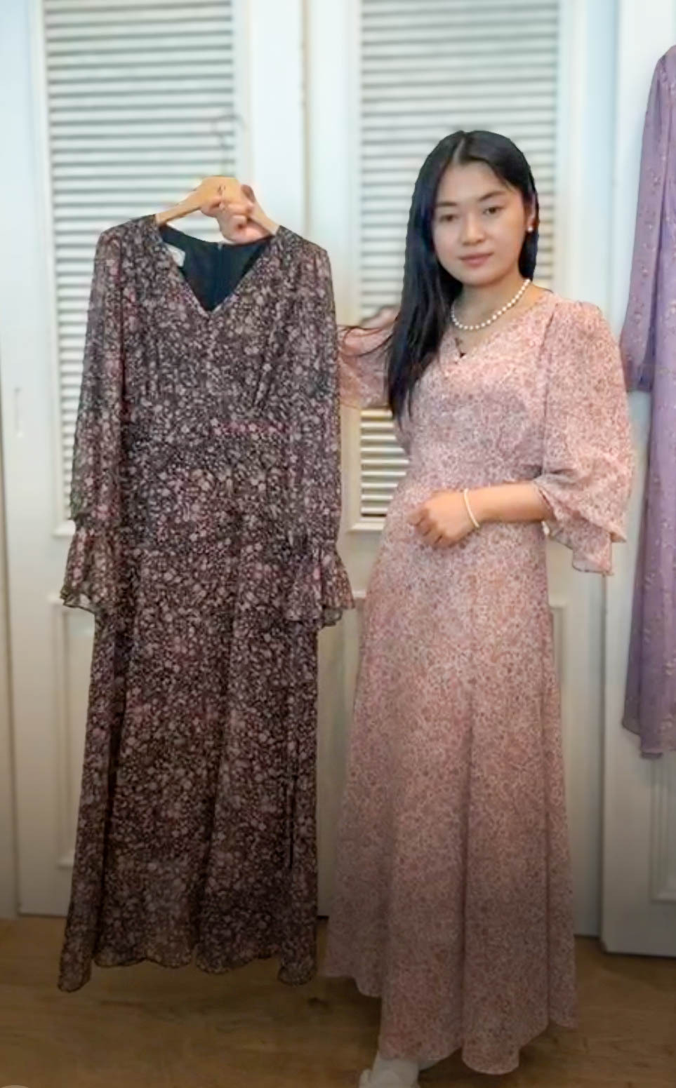 🥰PM_K3920  ▶️V領 4扣子 小碎花洋 👉B:96cm W:90cm H:cm L:124cm