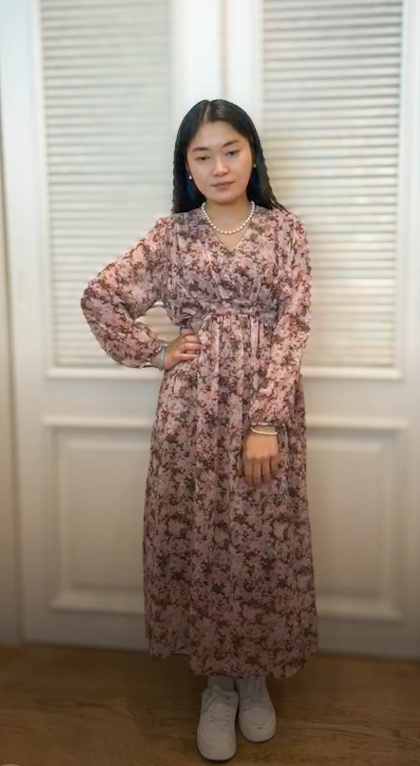 🥰PM_K3922  ▶️V領 束腰小碎花洋裝 👉B:100cm W:cm H:cm L:116cm