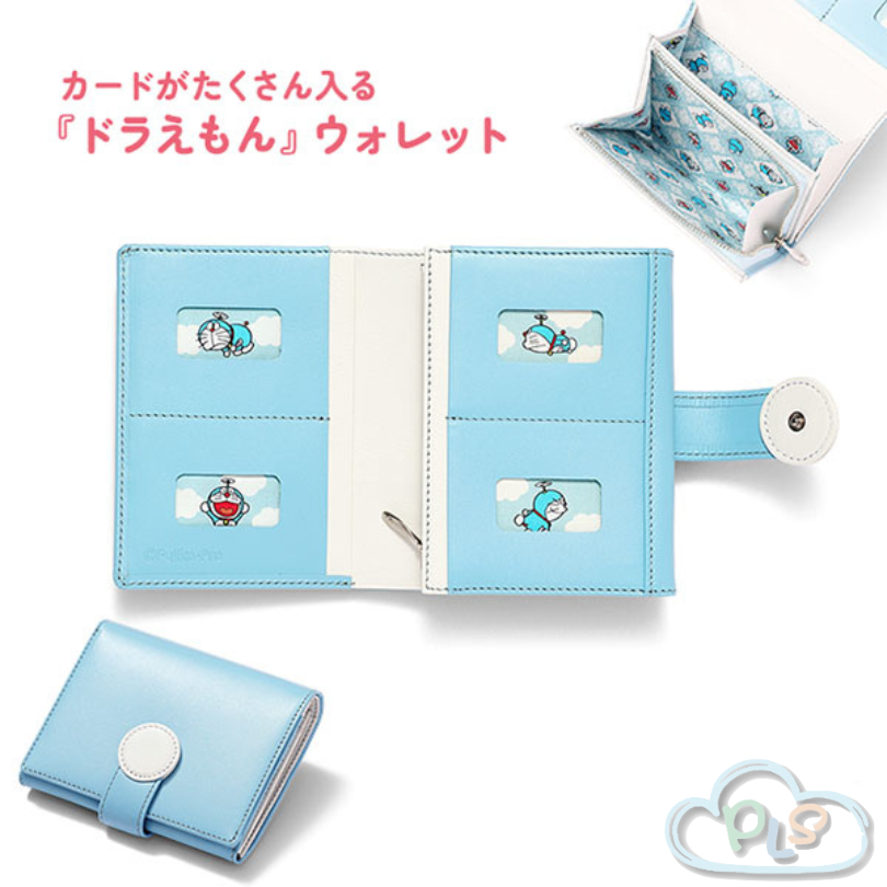 日本製 短銀包 多啦A夢 小学館百貨店×THINly 藍色 #22835-1