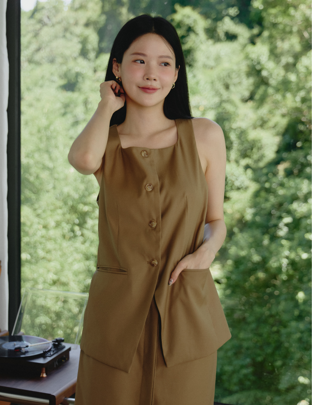 無袖西裝排扣背心（3尺寸）