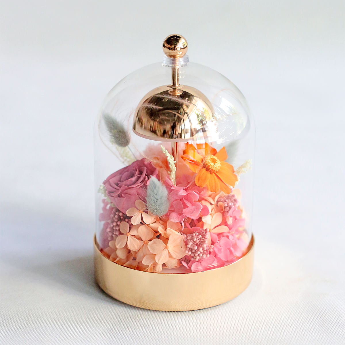 風鈴玻璃盅檯燈 - 玫瑰金