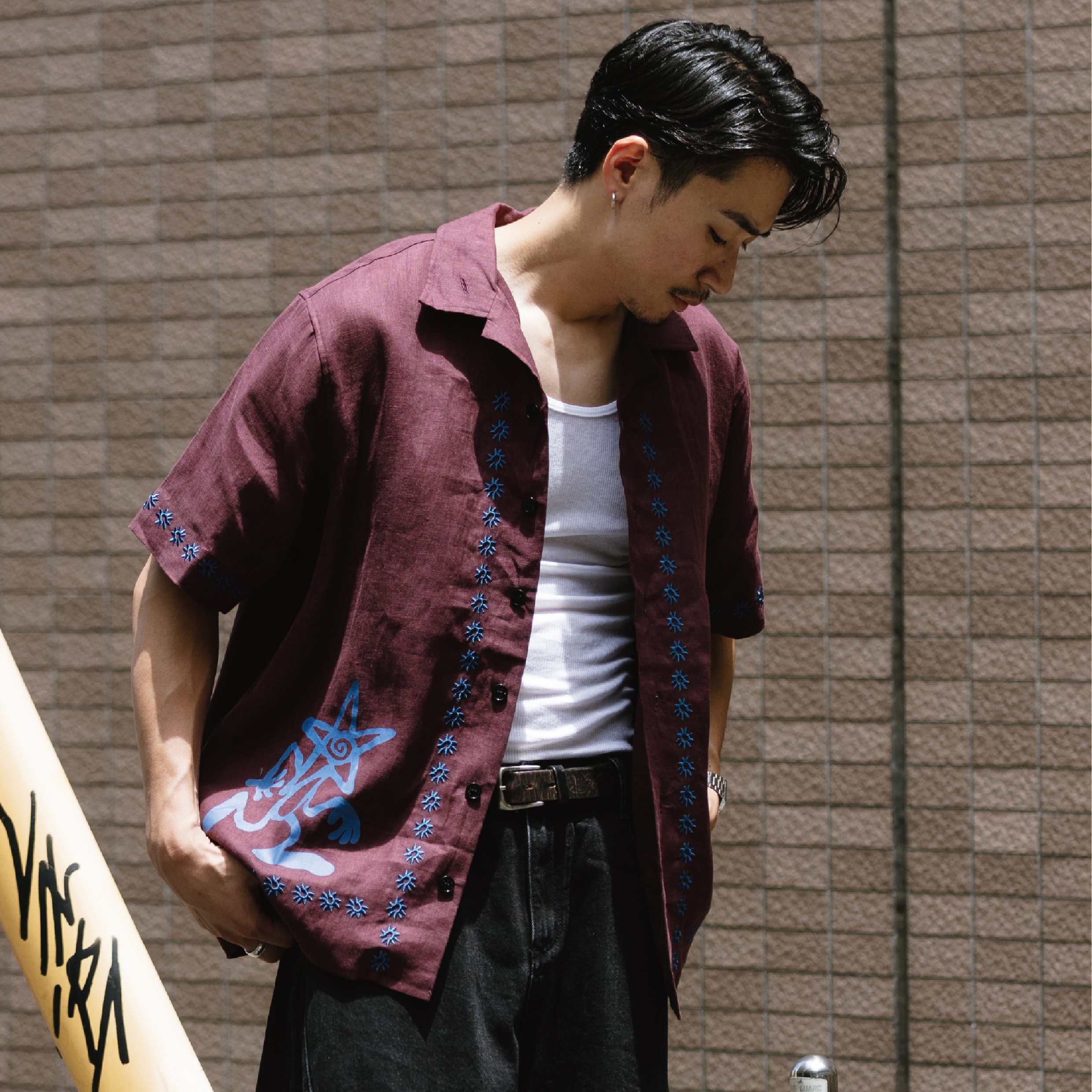 WODEN® Starman Shirt 星星刺繡塗鴉短袖襯衫