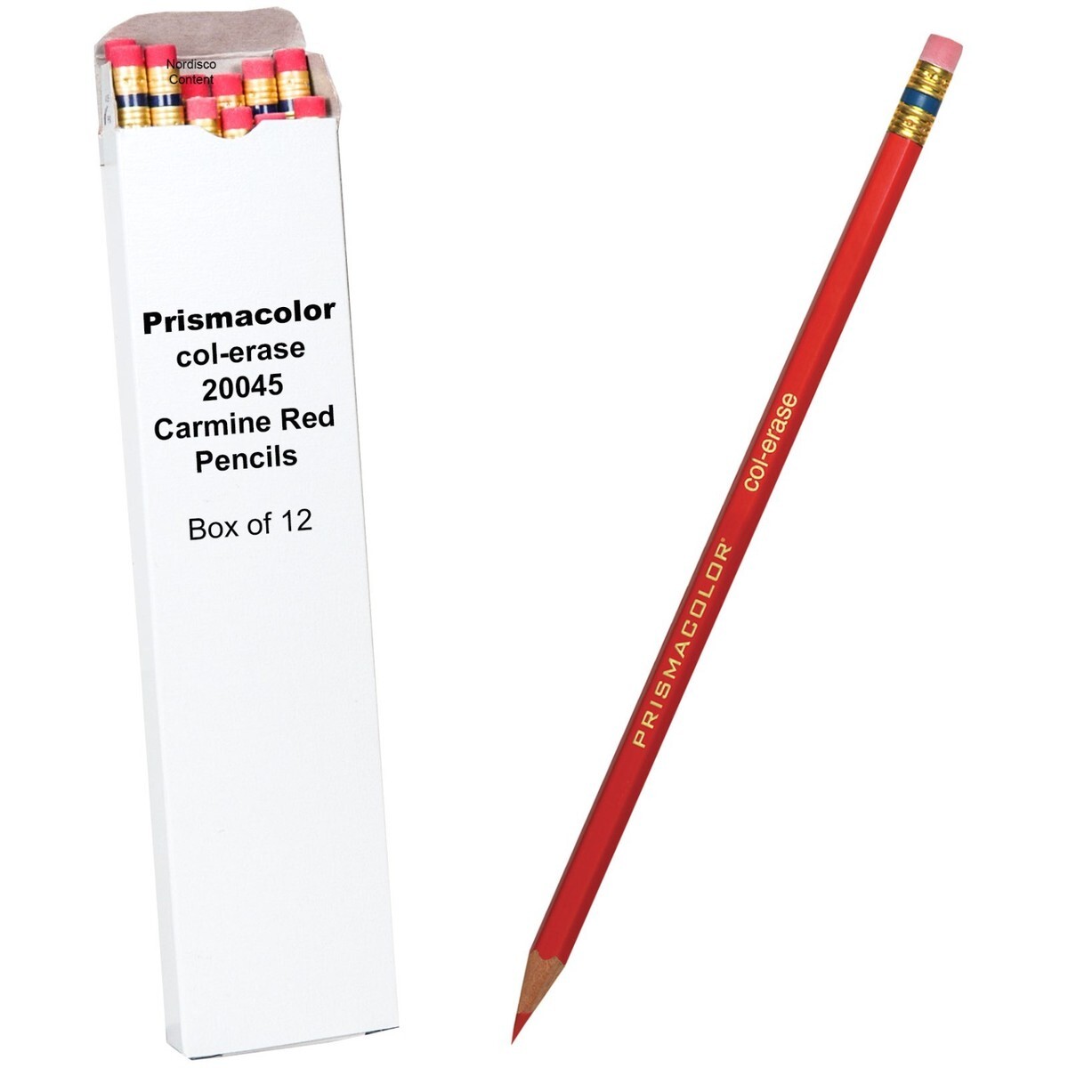 Prismacolor 20045 Col-Erase Pencil w/Eraser Carmine Red