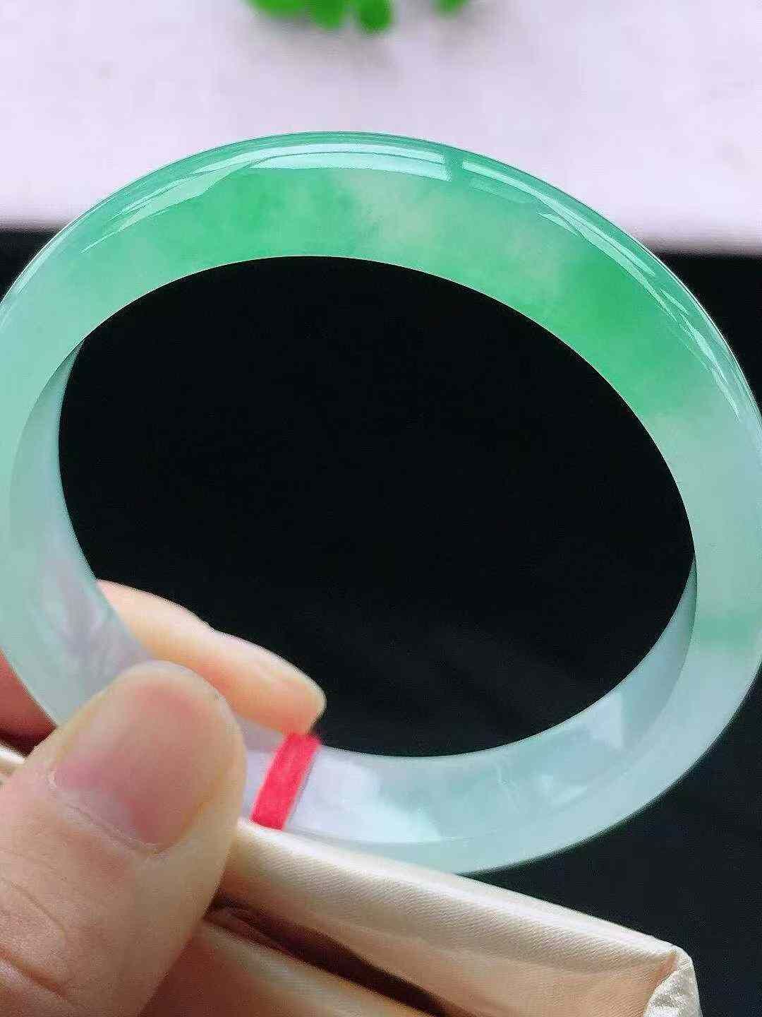 7245846 56mm冰飄綠正圈翡翠手鐲 (54-56)