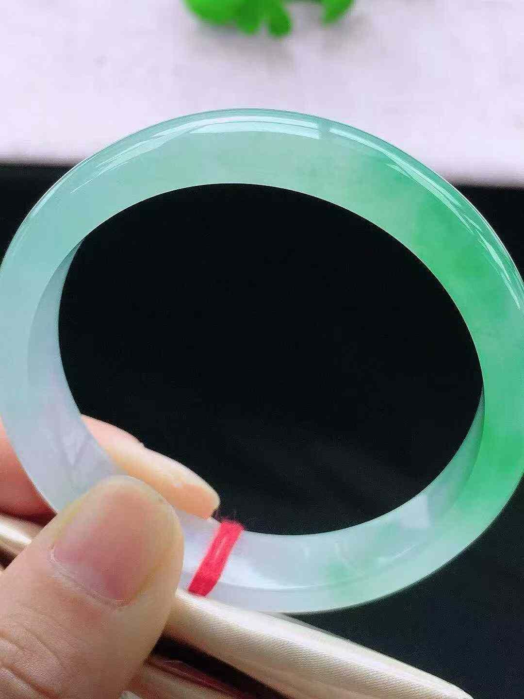 7245846 56mm冰飄綠正圈翡翠手鐲 (54-56)