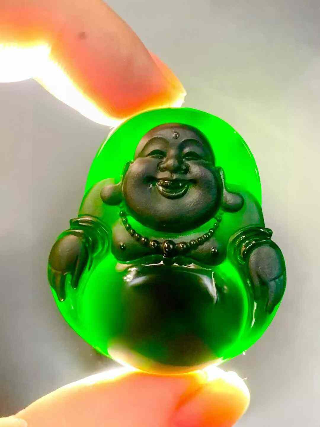 7245950 翡翠墨翠大肚佛