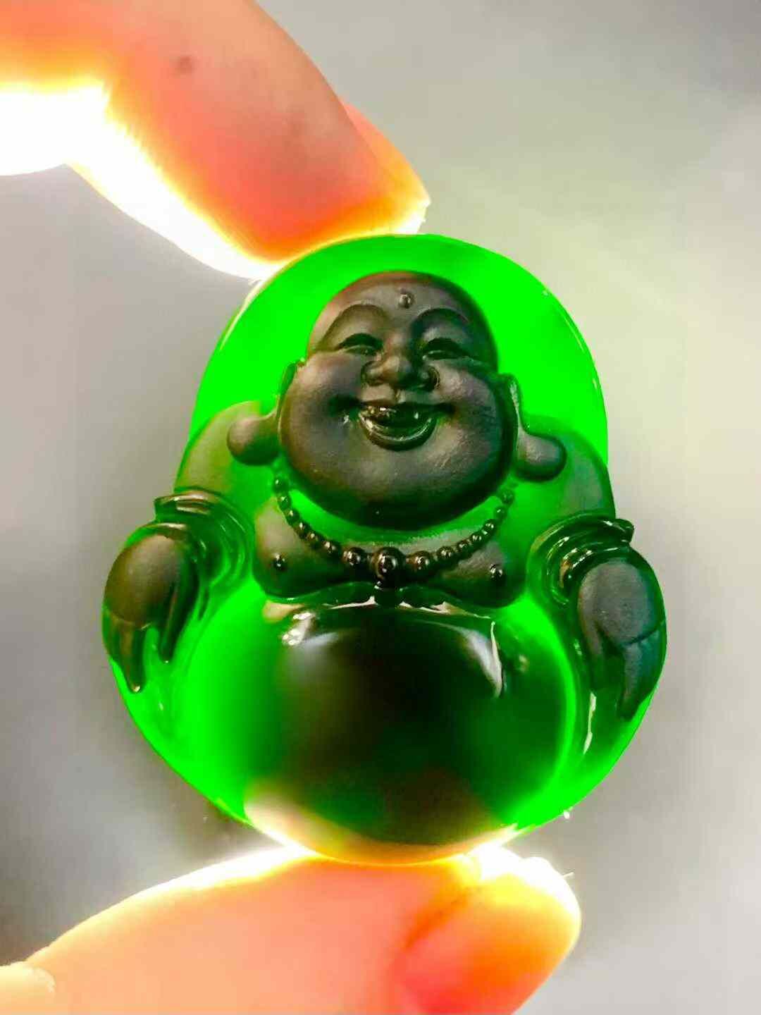 7245950 翡翠墨翠大肚佛