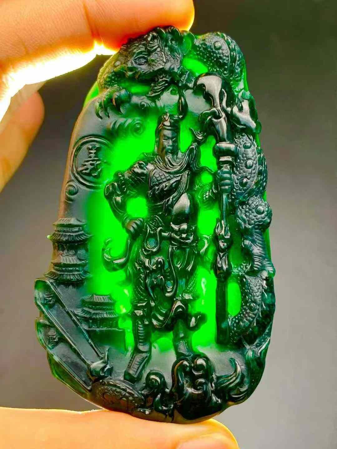 7245951 翡翠墨翠霸氣關公