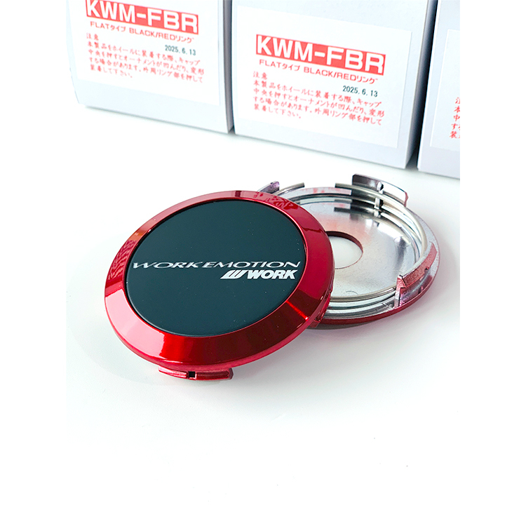 WORK EMOTION 中心蓋 平-紅圈黑面