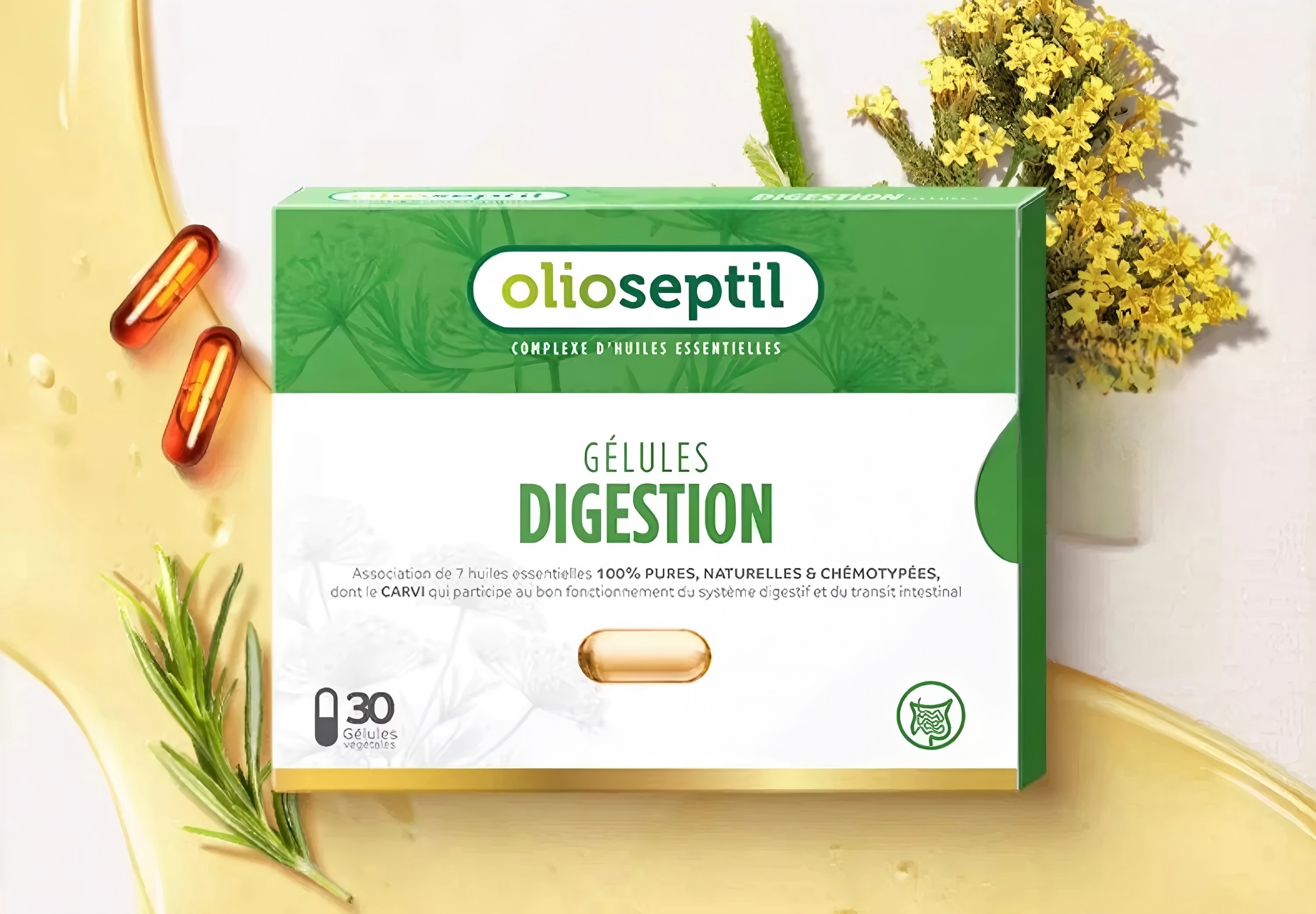 Olioseptil久木之名【正品】腸道益口服精油  消化調理腸胃保健便秘潤腸 30粒/盒