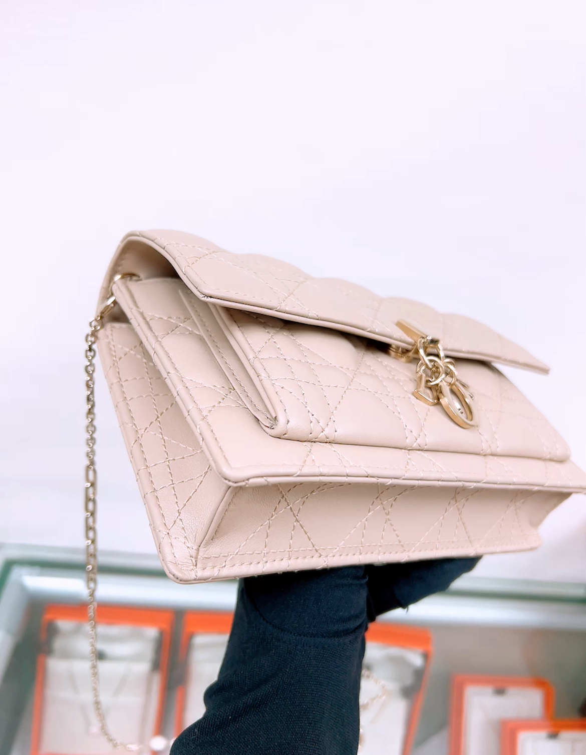 Dior my dior woc/ daily pouch with chain (beige)