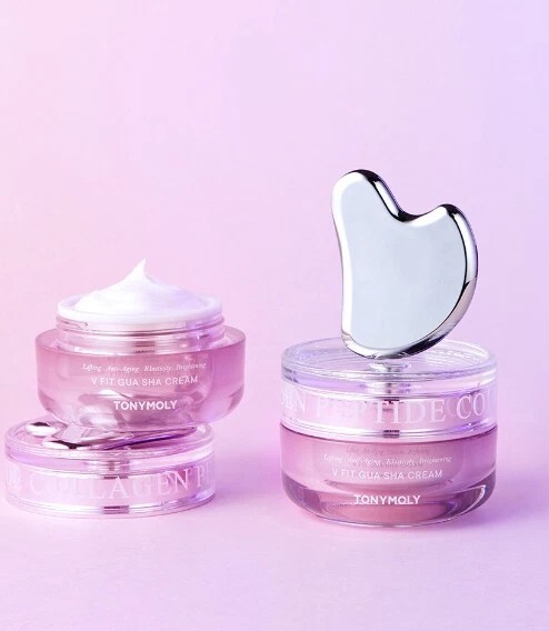 [S] BEAUTY TONYMOLY COLLAGEN PEPTIDE V FIT GUA SHA CREAM SPECIAL SET, 8806194069876 (SBU291)