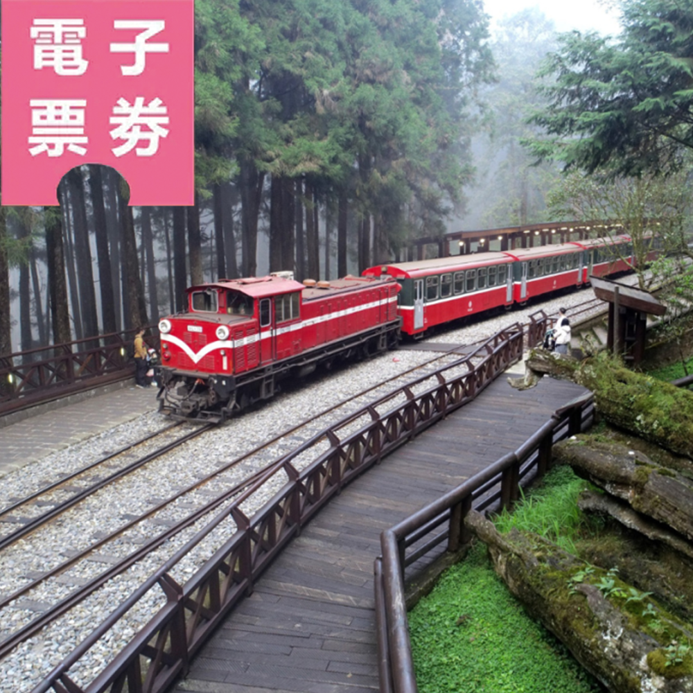 【電子票劵】阿里山森林鐵路--神木線支線︱阿里山站➡︎神木站（單程半票）＋阿里山森林遊樂區入園門票（享免停車費）Ⓕ