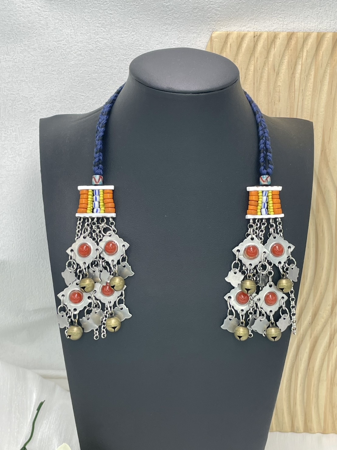 W-No.88傳統花珠少女耳掛10cm