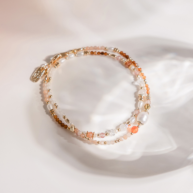 世界盡頭的戀人 – 珍珠紅瑪瑙 – 手鍊