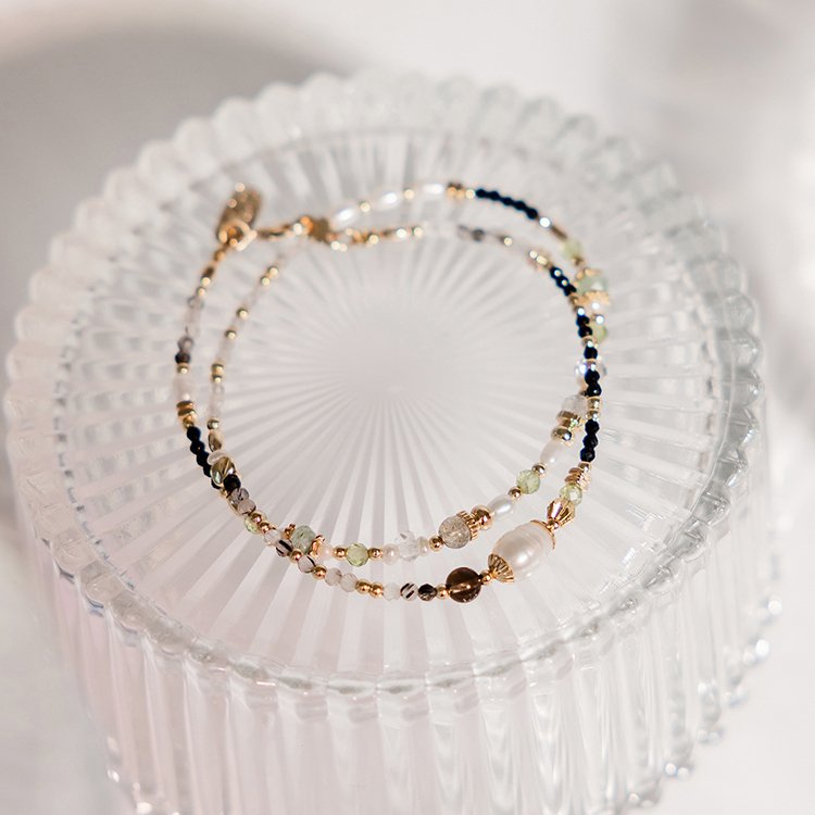 世界盡頭的戀人 – 珍珠茶晶 – 手鍊