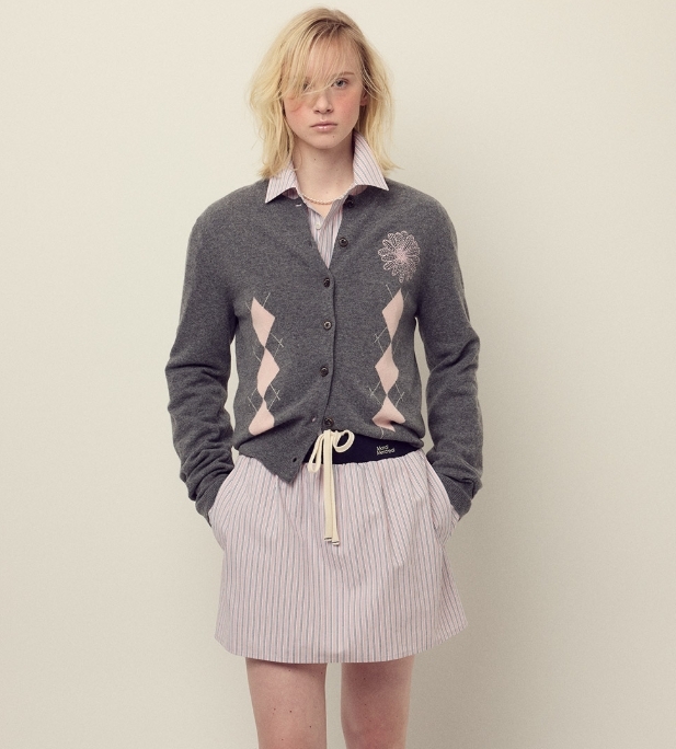 【韓國預購】MARDI KR090201 CASHMERE BLENDED ARGYLE 圓領冷衫外套