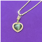 0901ht167-和田玉-頂級18K金絲貓眼愛心形鑽石吊墜