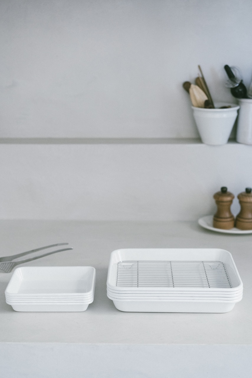 野田琺瑯日本製調理盤與網架