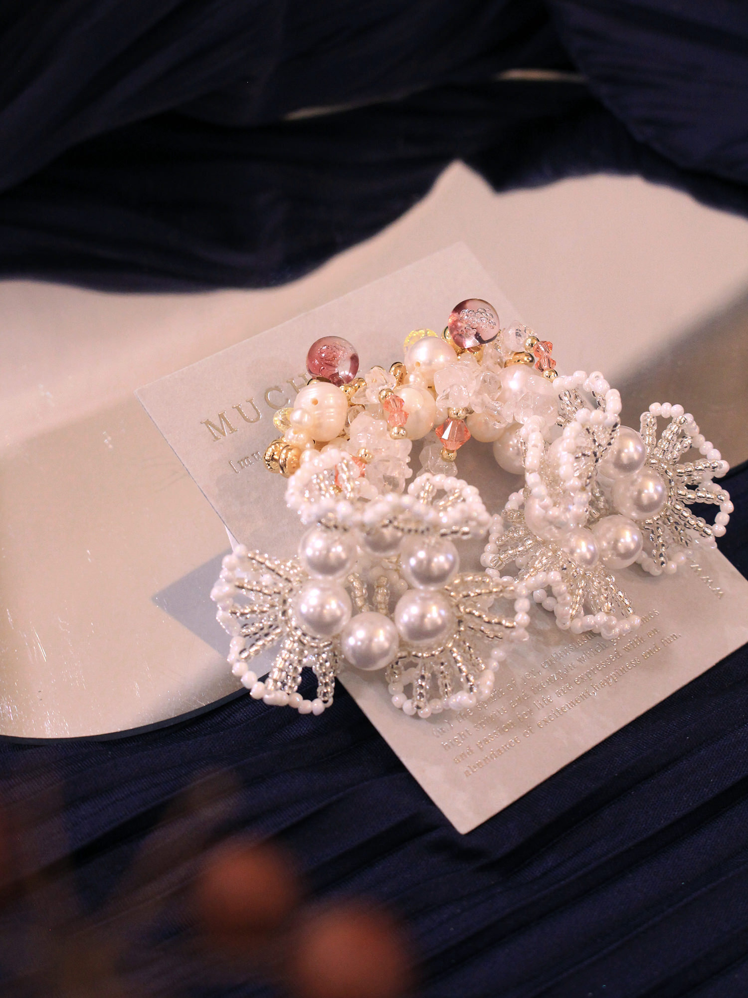 緋紅篇章。(2way)MUCHAT手作14KGP施華洛水晶氣泡珠純銀針耳環