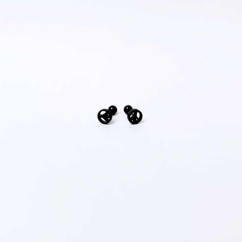 抗敏鋼 2色 平面鏤空Peace造型耳環(單支價