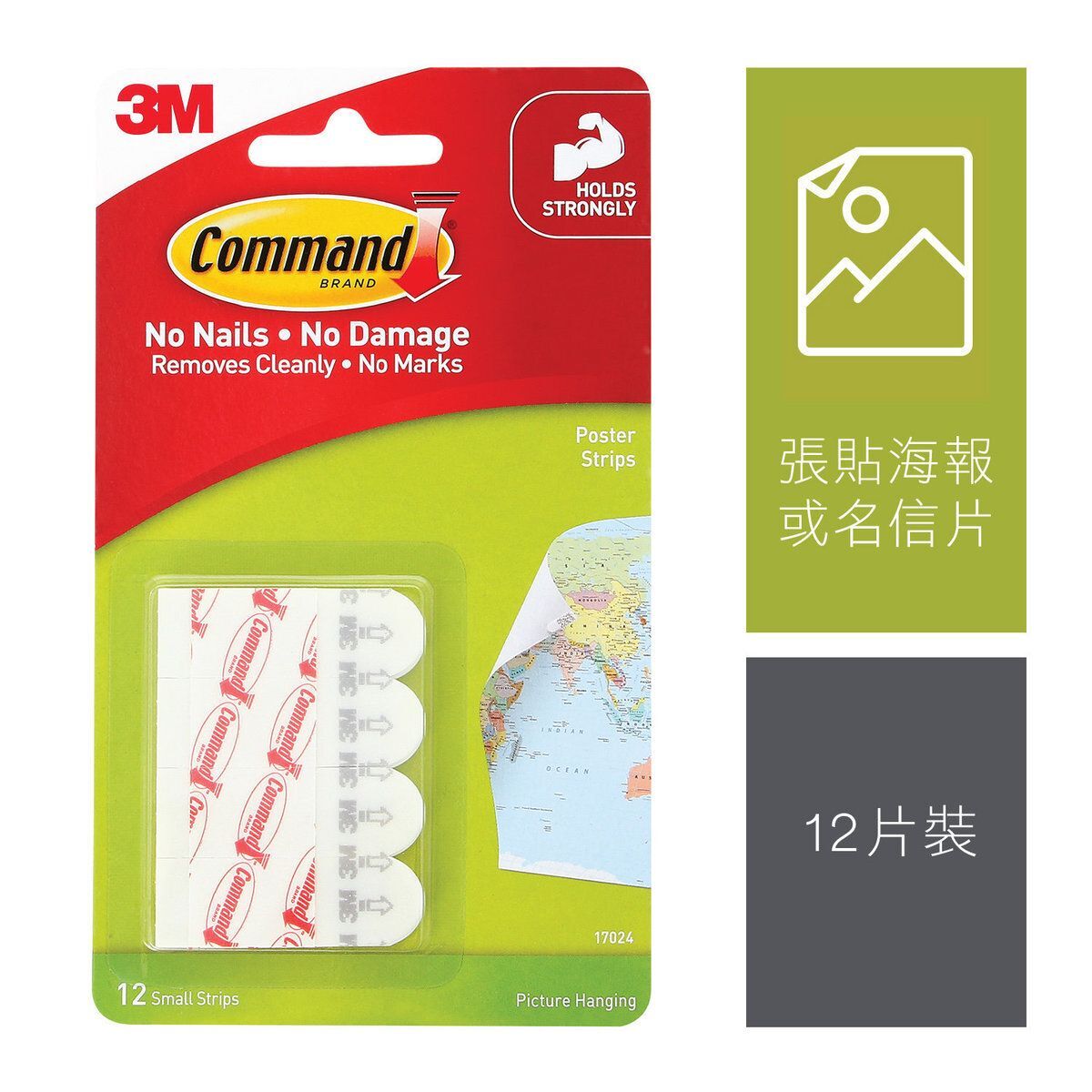 3M 無痕報報膠貼(12片裝) 17024