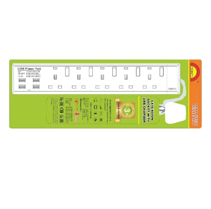 P204 獨立燈掣排蘇 (USB x 4, 帶3米- 3x1.25mm² 電源線)