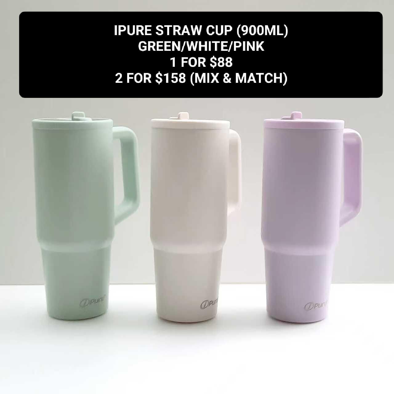 IPURE STRAW CUP 900ML -GREEN-