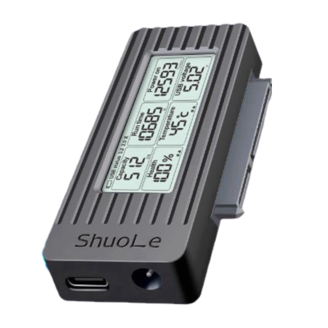 碩樂數顯 USB3.2 SATA 帶檢測功能易驅線 2.5吋 3.5吋 硬碟外接盒