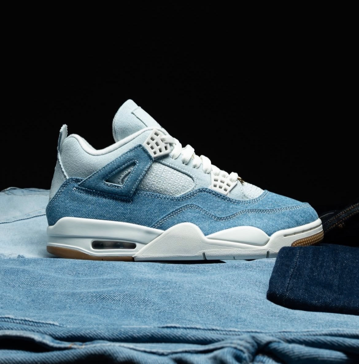 女鞋 NIKE W AIR JORDAN 4 RETRO TEX 'Worn Blue' 牛仔藍 單寧 緩震 喬丹 復古 籃球鞋【IB6716-100】AJ4