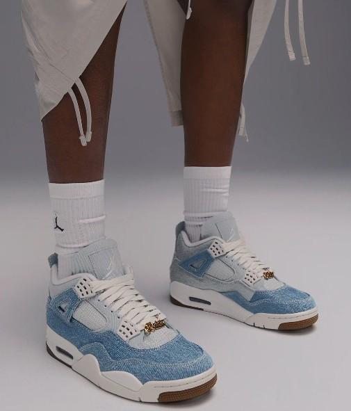 女鞋 NIKE W AIR JORDAN 4 RETRO TEX 'Worn Blue' 牛仔藍 單寧 緩震 喬丹 復古 籃球鞋【IB6716-100】AJ4