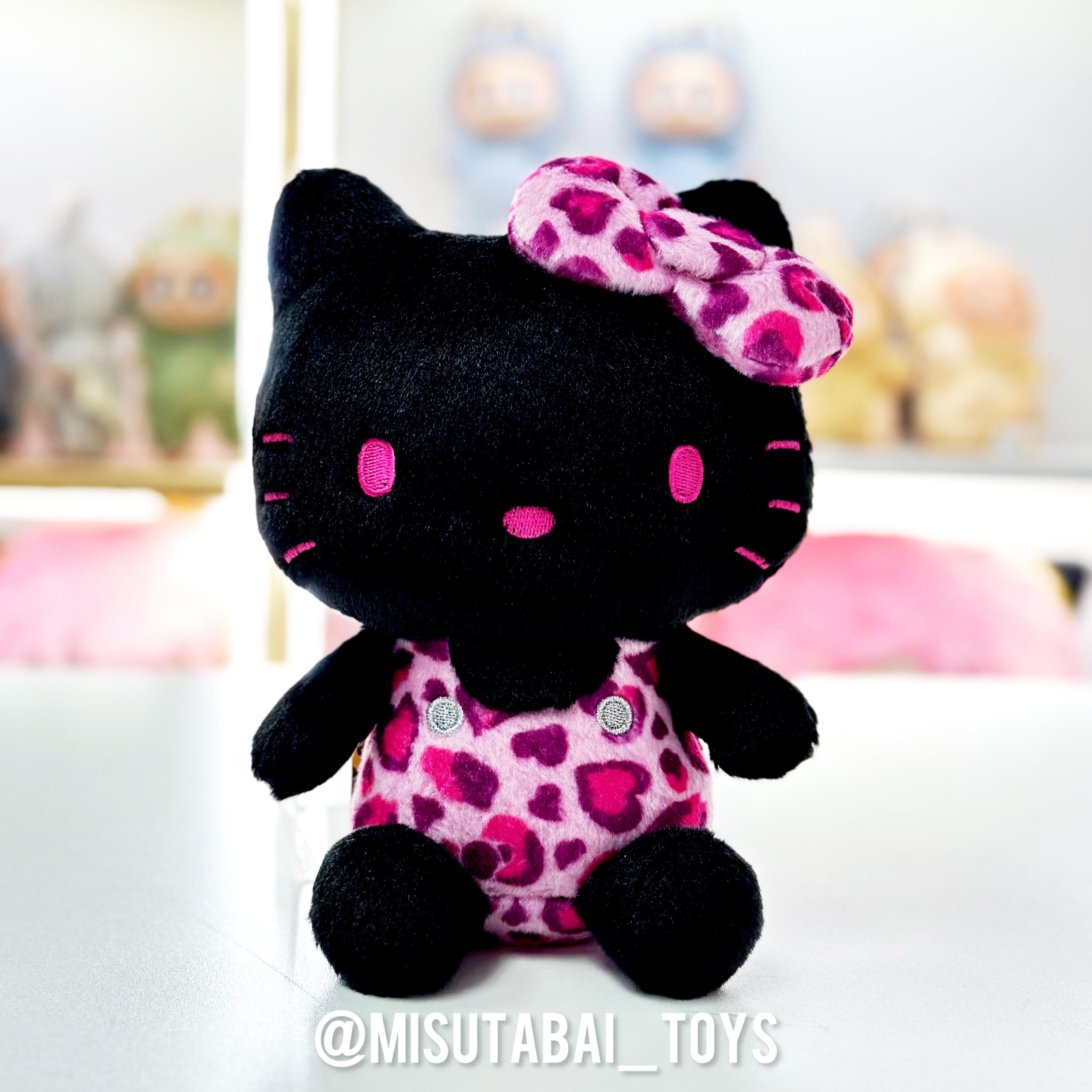Sanrio Hello Kitty Leopard Print Black Sitting Plush Toy