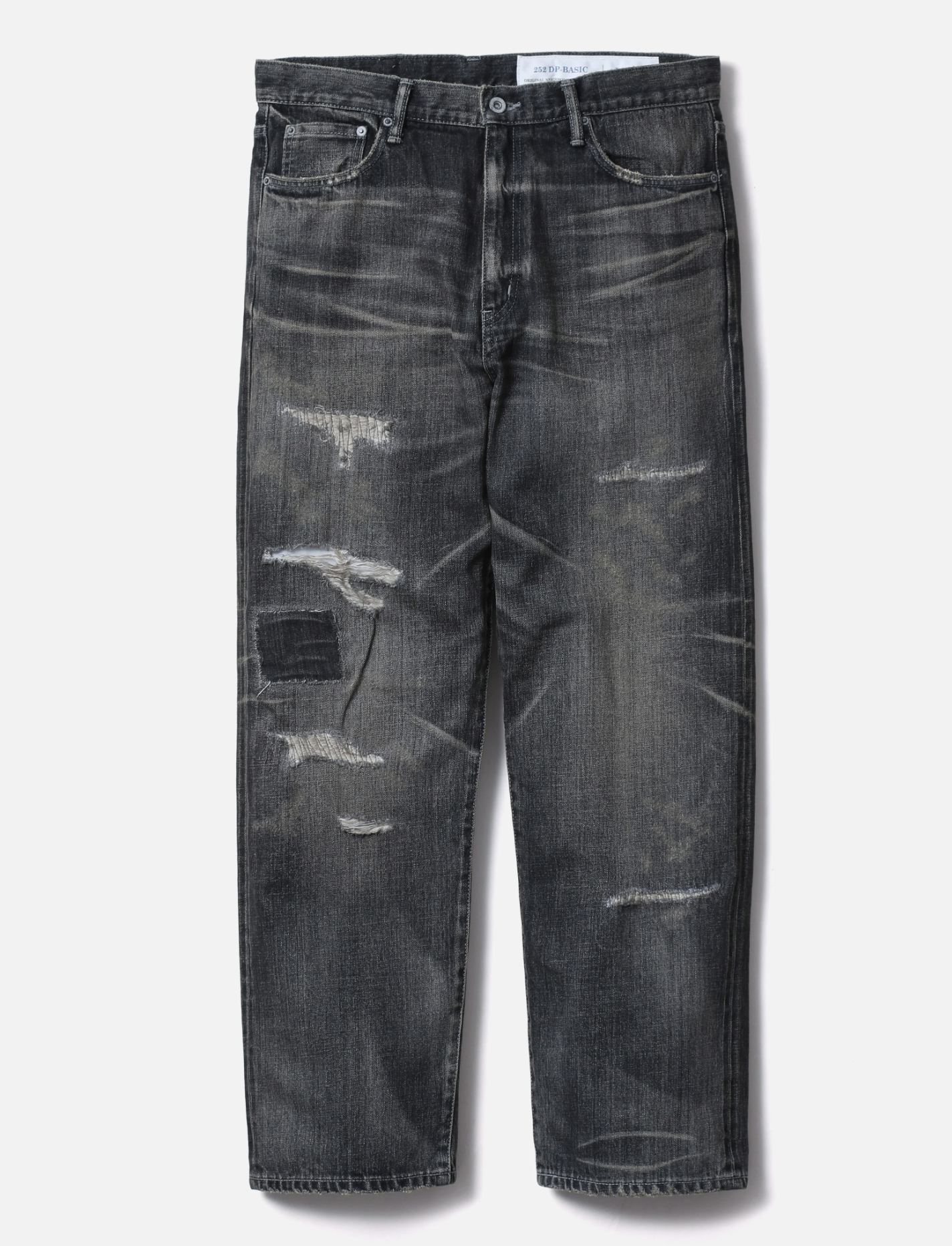 -(B3b02)- NEIGHBORHOOD  SAVAGE DENIM DP BASIC PANTS FW25 牛王 水洗 破壞 牛仔褲 黑色/藍色-252XBNH-PTM08