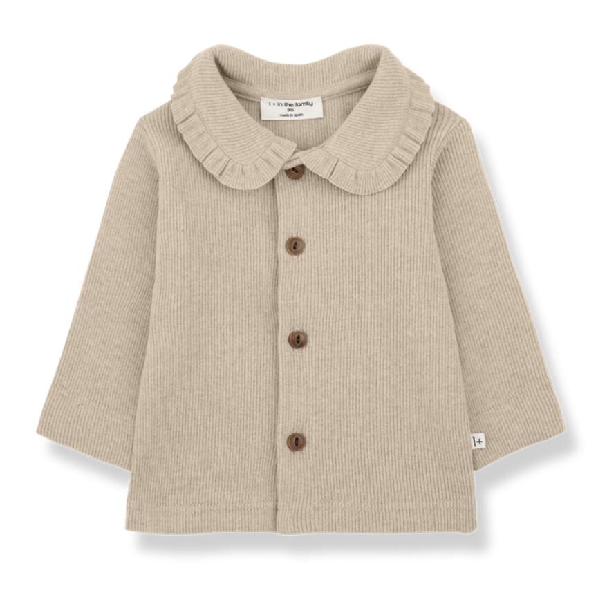 1+ in the family 羅紋花領排扣衫 GISELA  tortora