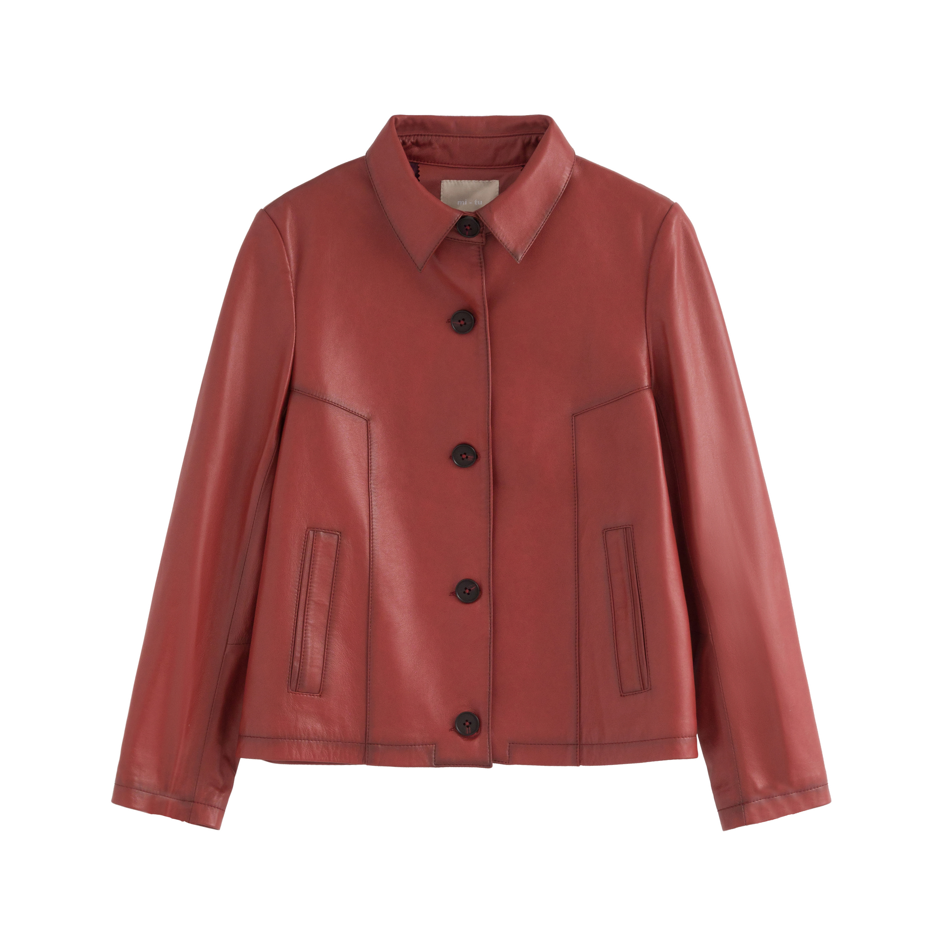 mi-tu 單排釦皮衣外套