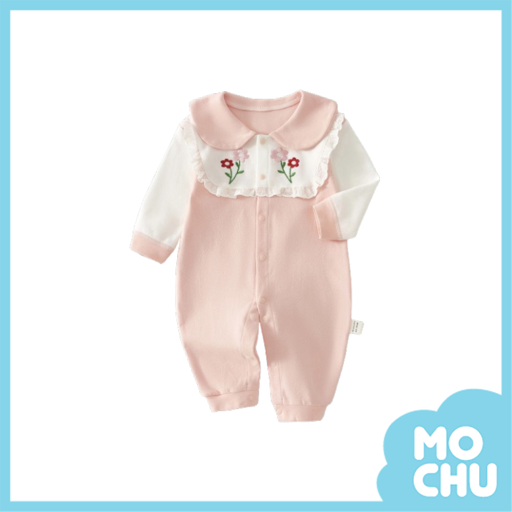 翻領浪漫風長袖連身衣