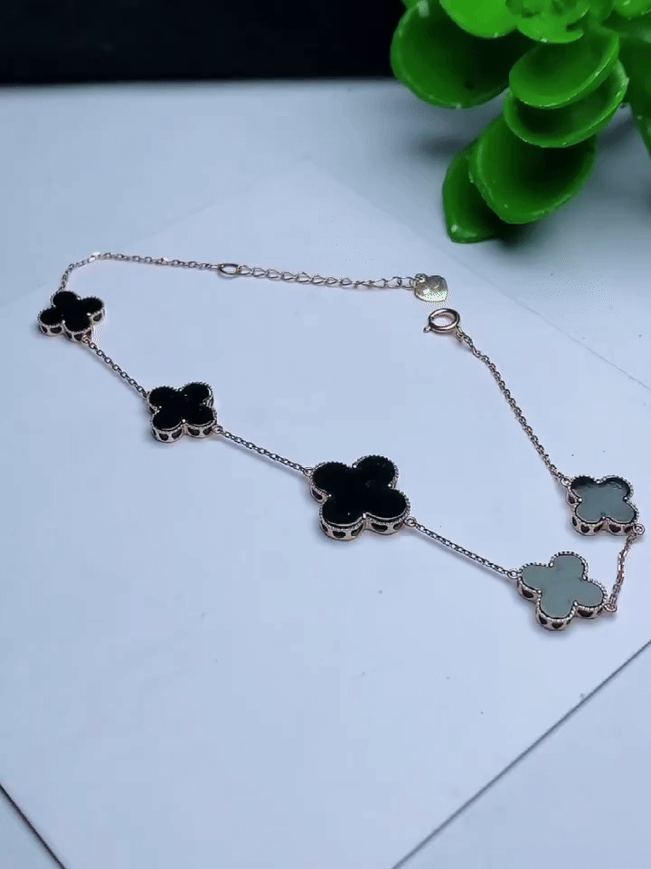 724337 翡翠墨翠四葉草手鏈