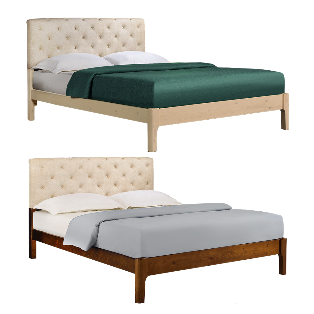 出清-葛倫耐磨皮革實木床架/床組(兩色可選)