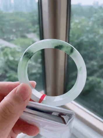 7245838 55.5mm冰飄花正圈翡翠手鐲 (54-56)