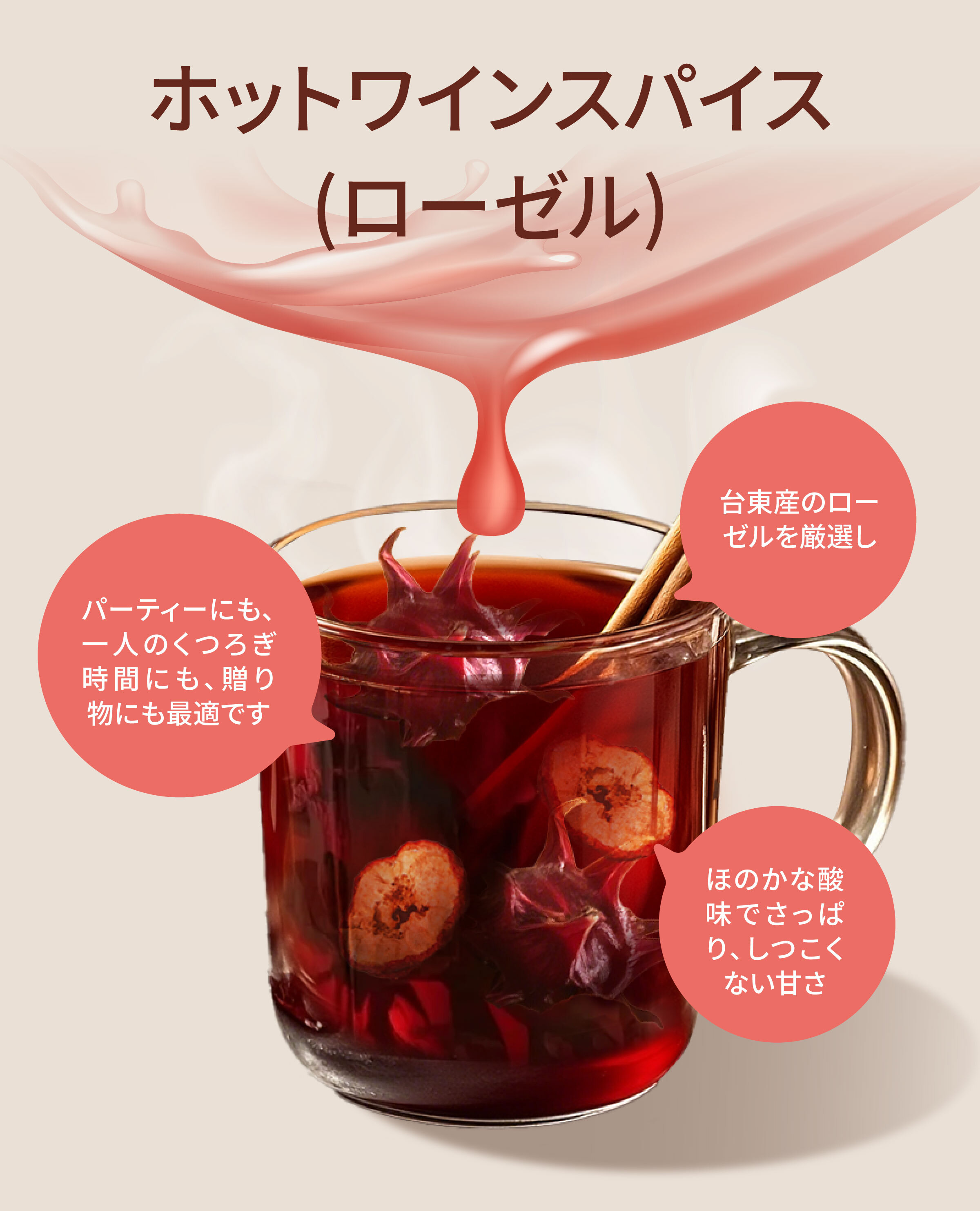 Dengyi ホットワインスパイス(ローゼル) の特徴