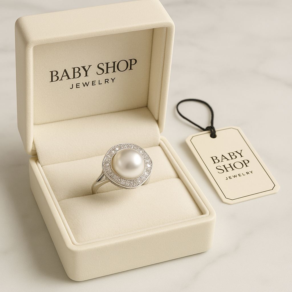 【預購】KK090204 珍珠閃石戒指