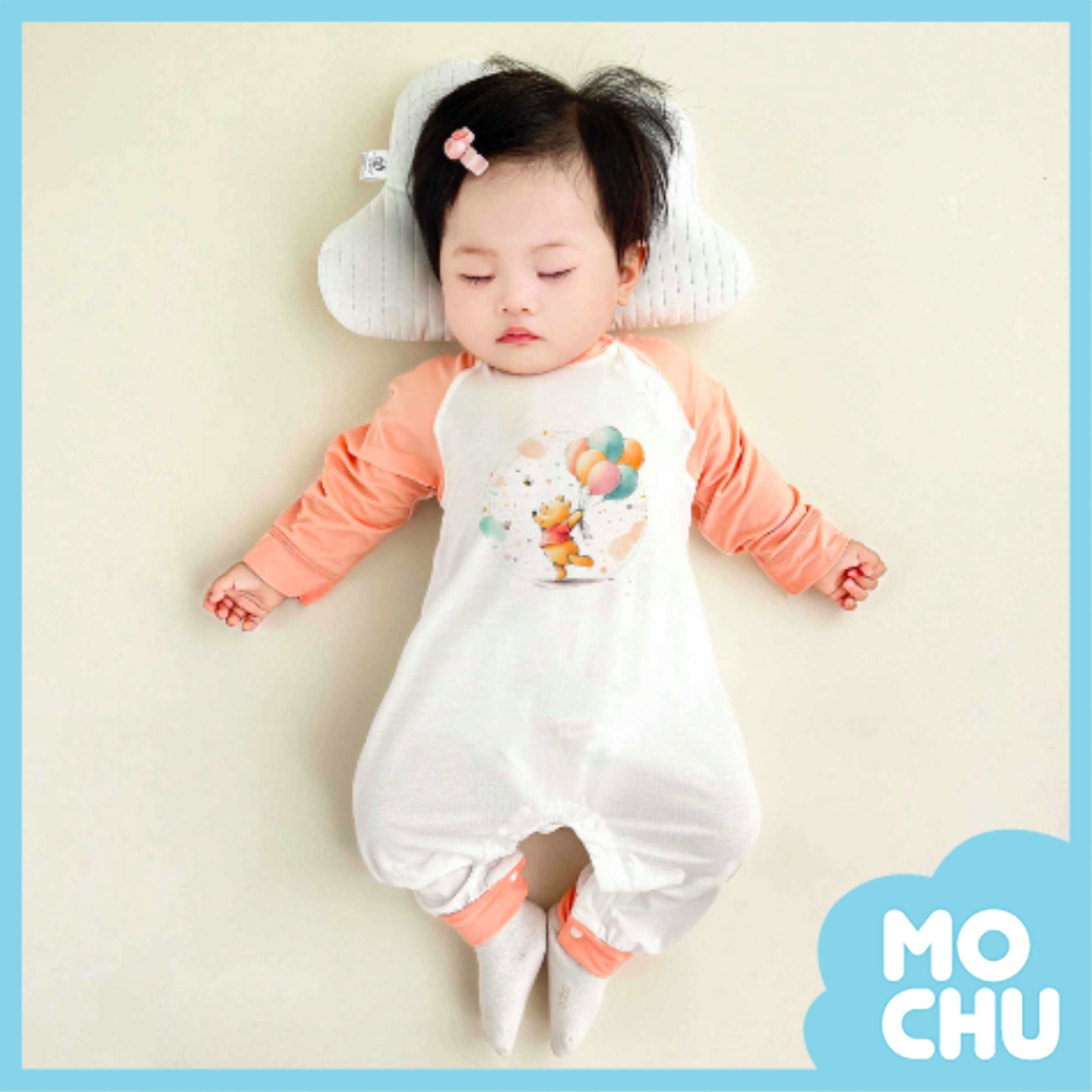 快樂維尼薄款長袖連身衣