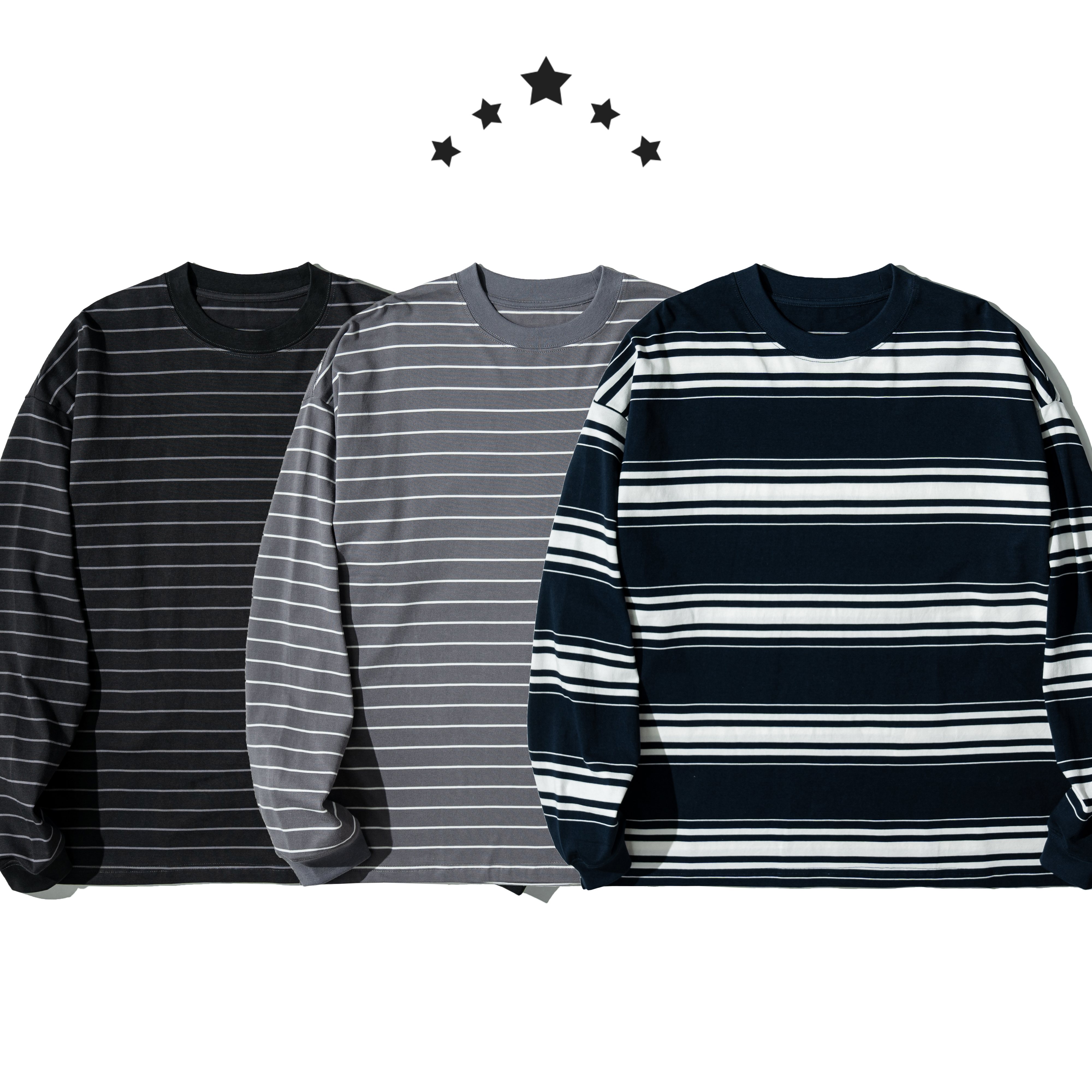 Wide Stripe LS Tee 寬版 條紋長袖Tee [PTR-118-9]