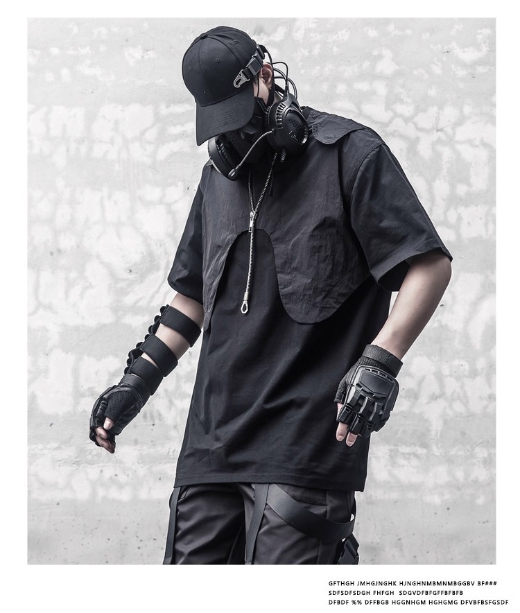 𝙏𝙀𝘾𝙃𝙒𝙀𝘼𝙍 暗黑機能馬甲假兩件短袖