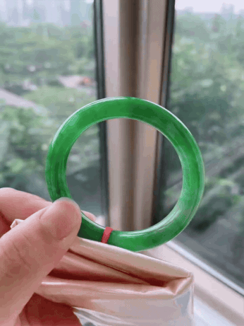 7245842 50.6mm滿綠圓條翡翠手鐲 (50-52)