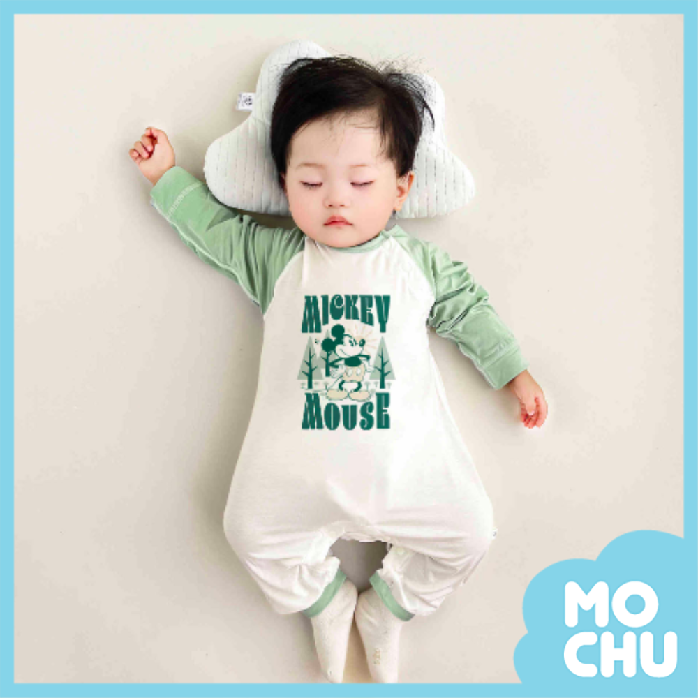 森系米奇薄款長袖連身衣